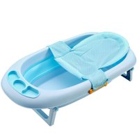 Topboutique Adjustable Newborn Baby Bath Seat Support Net Bathtub Sling Shower Mesh - Bathing Cradle Rings Comfortable Non-Slip Bath Seat for Tub (Blue)
