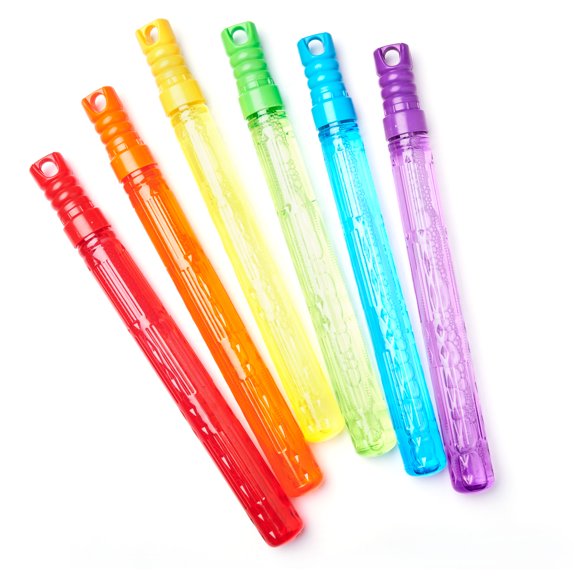 Play Day Bubble Maker Stick Toy with 30 Ounce Bubble Solution, 6 Pack, Multiple Colors, Child Ages 3 