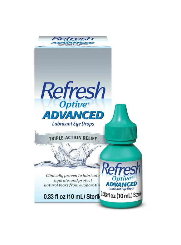 Refresh Optive Advanced Lubricant Eye Drops Preserved Tears, 10 ml, 1 Bottle