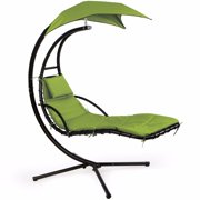 XtremepowerUS Patio Swing Chair Lounger Hammock Sun Canopy, Green