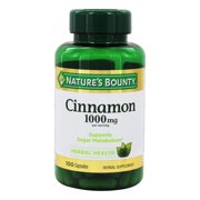 Nature's Bounty--Cinnamon Herbal Supplement for Fat and Sugar Metabolism Support*--1000mg Capsules, 100 Count
