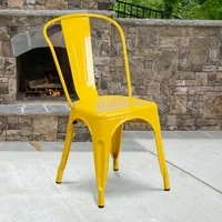 Flash Furniture Metal Indoor-Outdoor Stackable Chair, Multiple Colors
