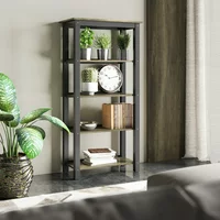 Better Homes & Gardens Two Tone 4-Shelf Industrial Bookcase, Multiple Finishes