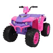 Battery Powered Ride on Toys, Kids 4-Wheeler ATV Quad Ride-On Car Toy, Rechargeable 12V Ride On ATV Ride On Toys, Pink Ride On Toys for Boys Girls Ages 3-6, 2 Speeds, LED Lights, MP3 Music, L5342