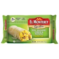 El Monterey Signature Egg Sausage Cheese Potato Breakfast Burritos 12 ct