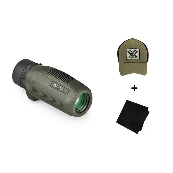 VORTEX  Solo 10x25mm Monocular (S105) with Patch Logo Cap and Microfiber Cloth