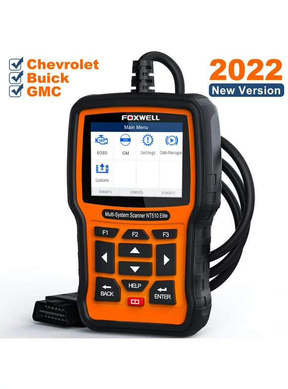 FOXWELL NT510 Elite Diagnostic Scan Tool for GM OBD2 Car Code Reader Vehicle All Functions Full Systems Auto Scanner EPB SAS ABS Oil EPB Reset[New Version]