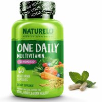 NATURELO One Daily Multivitamin for Women 50+ (Iron Free) - Natural Menopause Support - Best for Women Over 50 - Whole Food Supplement - Non-GMO - No Soy - 60 Capsules | 2 Month Supply
