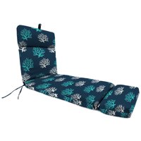 Jordan Manufacturing Outdoor French Edge Chaise Lounge Cushion, Isadella Oxford