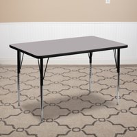 Flash Furniture 30''W x 72''L Rectangular Grey Thermal Laminate Activity Table - Standard Height Adjustable Legs