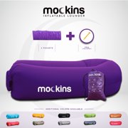 mockins Purple Inflatable Lounger with Travel Bag and Pockets