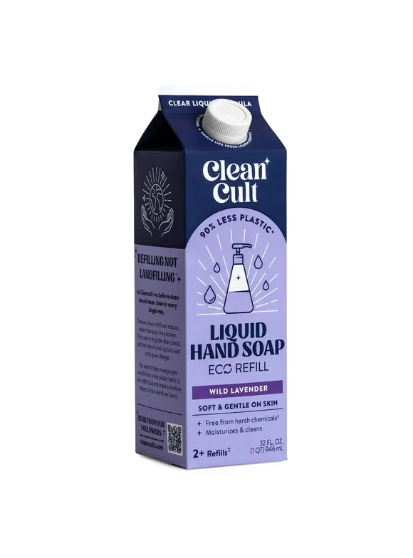 Cleancult Liquid Hand Soap Refill, Nature-Inspired Ingredients, Lavender, 32 fluid oz
