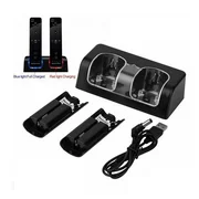 Charger Charging Dock Station + 2800mAh Battery For Wii U Remote Controller