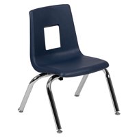 23.75" Advantage Navy Blue and Metallic Steel Student Stack School Chair