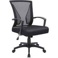 VINEEGO Mesh Mid Back Office Chair Ergonomic Executive Chair with Lumbar Support and Armrest (Black)