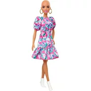 Barbie Fashionistas Doll #150 with No-Hair Look & Floral Dress