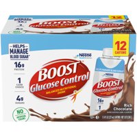BOOST Glucose Control Ready to Drink Nutritional Drink, Rich Chocolate Nutritional Shake, 12 - 8 FL OZ Bottles