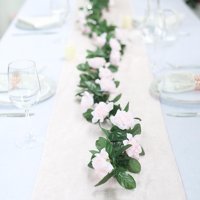 BalsaCircle 6 ft 3D Chain Silk Roses with Greenery Garland - DIY Home Wedding Arch Mantel Party Home Decorations