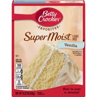 (2 pack) Betty Crocker Super Moist Vanilla Cake Mix, 15.25 oz
