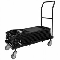 Pogo Rolling Folding Chair Cart Heavy Duty Steel, Black