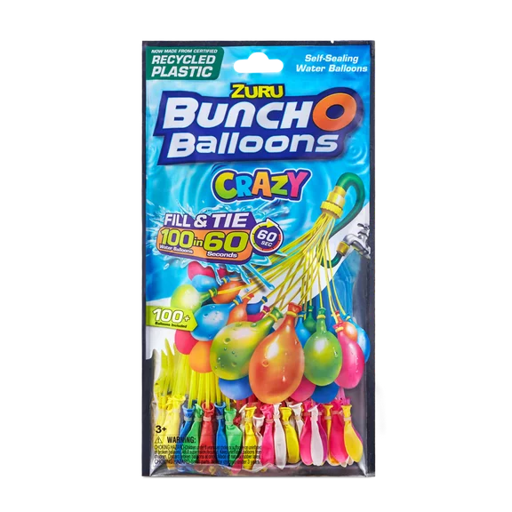 Zuru Bunch O Balloons Crazy Self-Sealing Water Balloons, 3  (Colors May Vary)