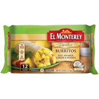 El Monterey Signature Egg, Sausage Cheese and Potato Breakfast Burritos, 12 ct