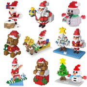 New micro diamond building blocks Santa Claus blocks snowman bricks Christmas series five mini stereo assembled toys Christmas