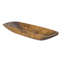 Luxury Living Hand Carved Rustic Solid Wood Reg Decorative Bowl in Pecan Brown