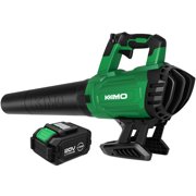 KIMO Cordless Leaf Blower, 20V Battery Powered Blower Sweeper, 400CFM, Variable Speed 90MPHw/Fixed Speed Lock, Turbine Motor for Blowing Leaf/Snow, Dusting, Drying Car, Cleaning Garden/Patio/Lawn