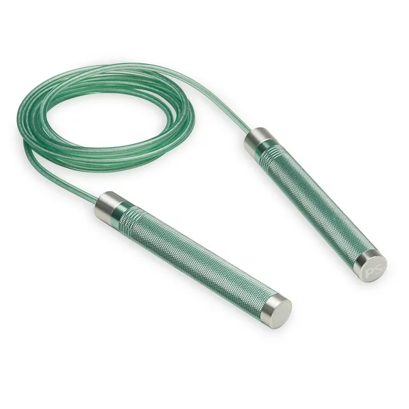 POPSUGAR Premium Cable Jump Rope with 9ft Adjustable Length Cord, Green