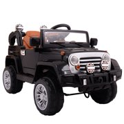 Tobbi 12V Black Kids Ride On Battery Powered Toy Vehicle Remote Control w/ MP3 LED Lights