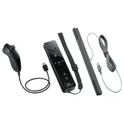 Nintendo Wii & Wii U Bundle Remote Plus with Jacket, Nunchuk and Sensor Bar - Black