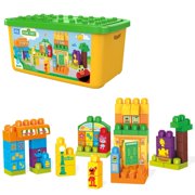 Mega Bloks Sesame Street Let's Build Sesame Street with Big Building Blocks, Building Toys for Toddlers (84 Pieces)