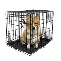 Vibrant Life Single-Door Folding Dog Crate with Divider, 30"L