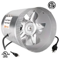 iPower 6 Inch 240 CFM Booster Fan Inline Duct Vent Blower for HVAC Exhaust and Intake 5.5' Grounded Power Cord