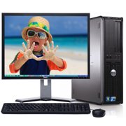 Refurbished Dell Optiplex Windows 10 Desktop Computer System with 250 GB Hard Drive and a 19" LCD Screen with Extended Care 3 Year Warranty