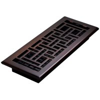 Decor Grates 4" x 12" Steel Plated Rubbed Bronze Finish Oriental Design Floor Register