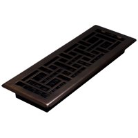 Decor Grates 4" x 14" Oriental Design Steel Plated Rubbed Bronze Floor Register