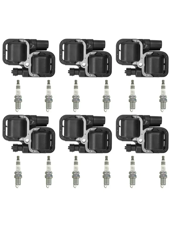 6 Ignition Coils and 12 NGK Ruthenium Spark Plugs Compatible with Mercedes-Benz C32/SLK32 AMG Replacement for UF359 Fits select: 2005-2006 CHRYSLER CROSSFIRE SRT-6