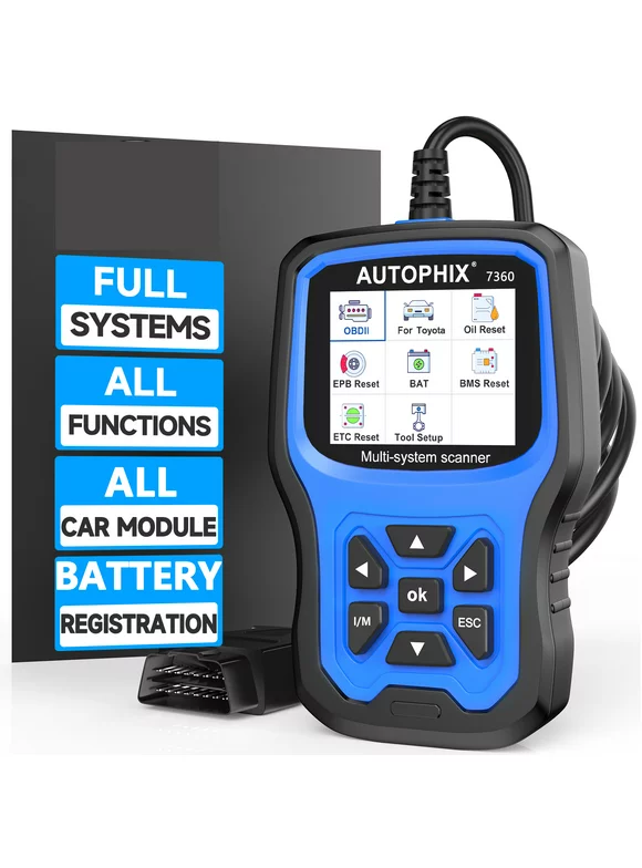 Autophix 7360 Proffesional OBD Car Scanner Fits for Toyota Lexus Scion Vehicles OBD2 Scanner Full System Diagnostic Scan Tool with Reset Services OBD2 Car Code Reader Turn off Engine Light OBD Scanner