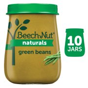 (10 Pack) Beech-Nut Naturals Stage 1, Green Beans Baby Food, 4 oz Jar