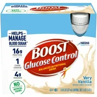 BOOST Glucose Control Ready to Drink Nutritional Drink, Very Vanilla Nutritional Shake, 6 - 8 FL OZ Bottles