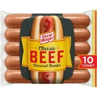 Oscar Mayer Classic Beef Uncured Franks Hot Dogs, 10 ct Pack
