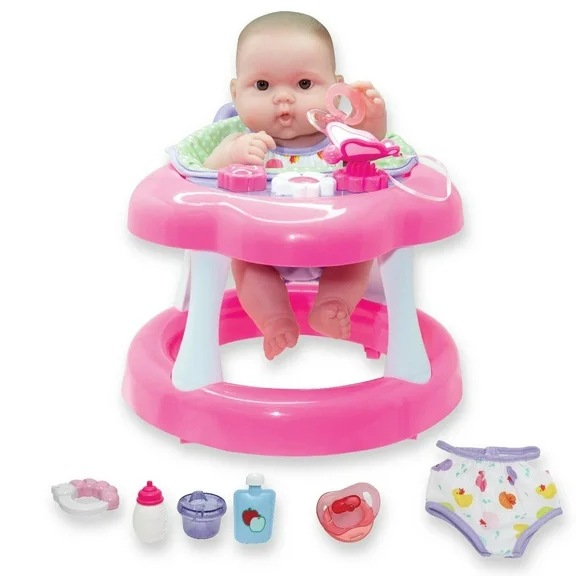 JC Toys, Lots to Love Babies All-Vinyl 14 inches Baby Doll in Walker with Accessories