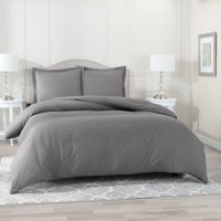 Nestl 3 Piece Duvet Cover Set, Luxury Bedding Duvet Cover with 2 Pillow Shams, Button Closure, Luxury 100% Super Soft Microfiber, Hypoallergenic, Queen (90"x90") - Charcoal Gray