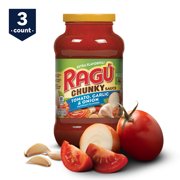 (3 Pack) Rag Chunky Tomato, Garlic & Onion Pasta Sauce, 24 oz.