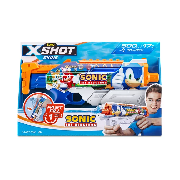 X-Shot Water Fast-Fill Skins Sonic the Hedgehog Hyperload Water Blaster Blue by ZURU