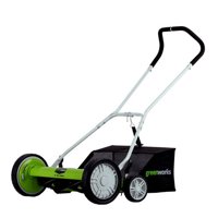 Greenworks 20-Inch 5-Blade Push Reel Lawn Mower with Grass Catcher 25072