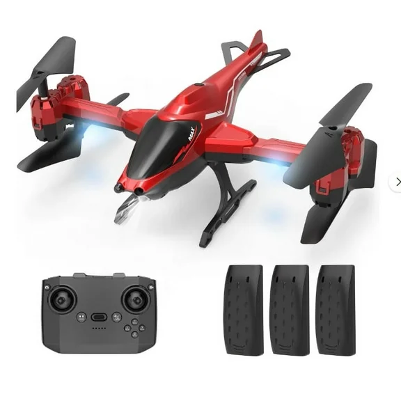 Helicopter Drone for Kids Beginners, Remote Control Foldable Helicopters Toys for Boys Girls, 3D Stunt Flips, Altitude Hold, Headless Mode, 3 Batteries 25 Mins Flight Time