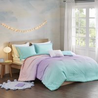 Home Essence Teen Dazzle Metallic Glitter Reversible Comforter Set, Blue, Twin/Twin XL